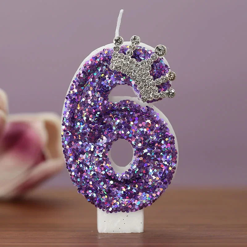 Purple Crown Birthday Candles Number 0 to lifestyle view