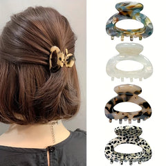 Elegant Sweet Small Oval Hair Claw Clip for Women Secure Grip Hair Accessories Ponytails Cute Hair C