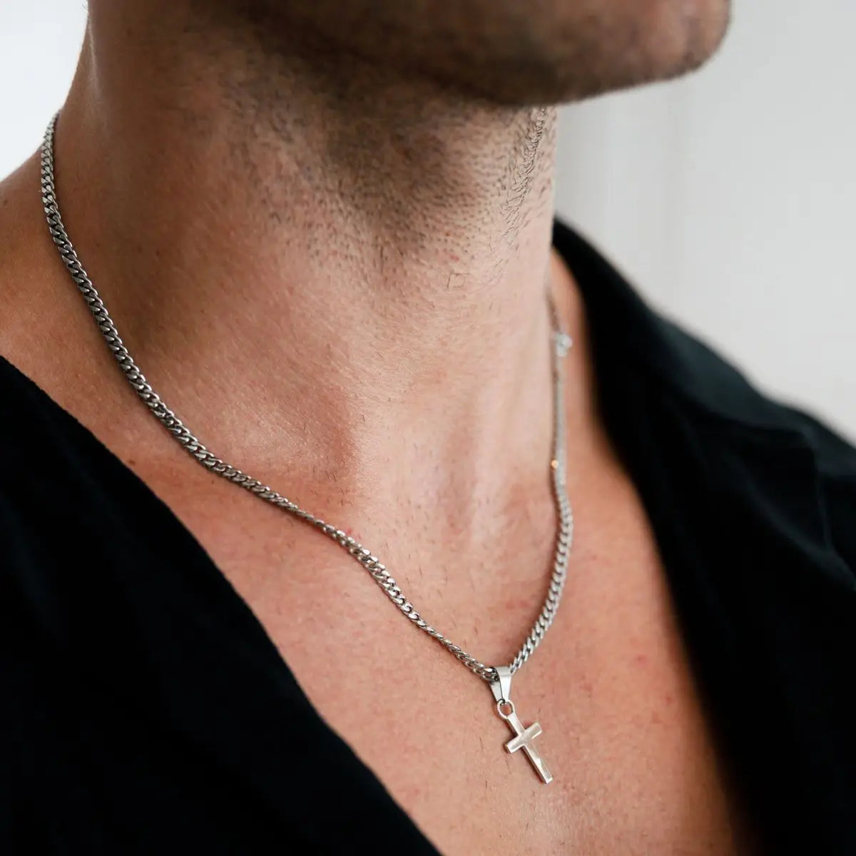 Casual Cross Pendant Necklace for Men | Waterproof Stainless Steel Jewelry Gift