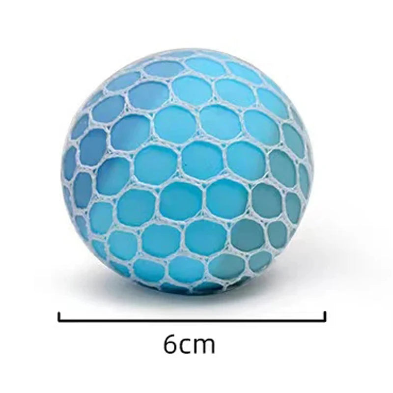 6CM Hand Squeezed Tri Color Flour Grape Tennis Ball Decompression Toy TPR Sticky Sl additional angle
