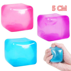 High Density Gel Ice Cube Squeeze Toy | Decompression Stress Relief Fidget