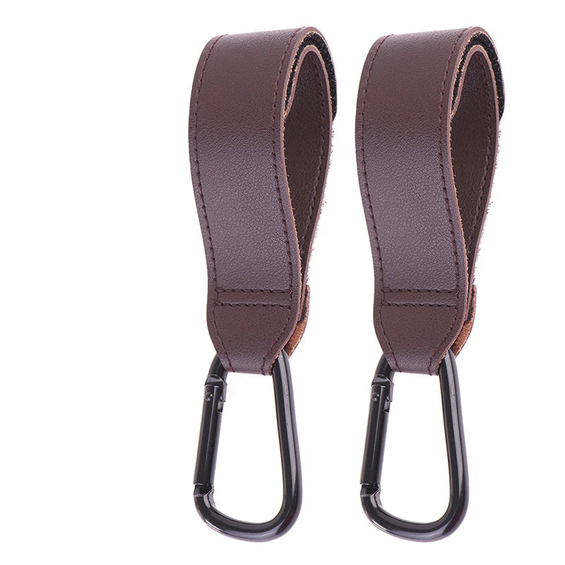 Baby Stroller Hook PU Leather Pram Hanger close-up view