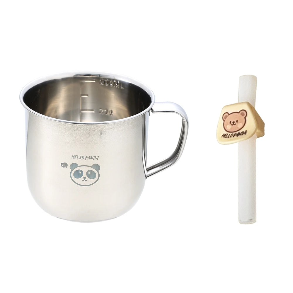 Stainless Steel Kids Water Cup with Handle | 300ml Anti-Scald Mini Mug alternate view