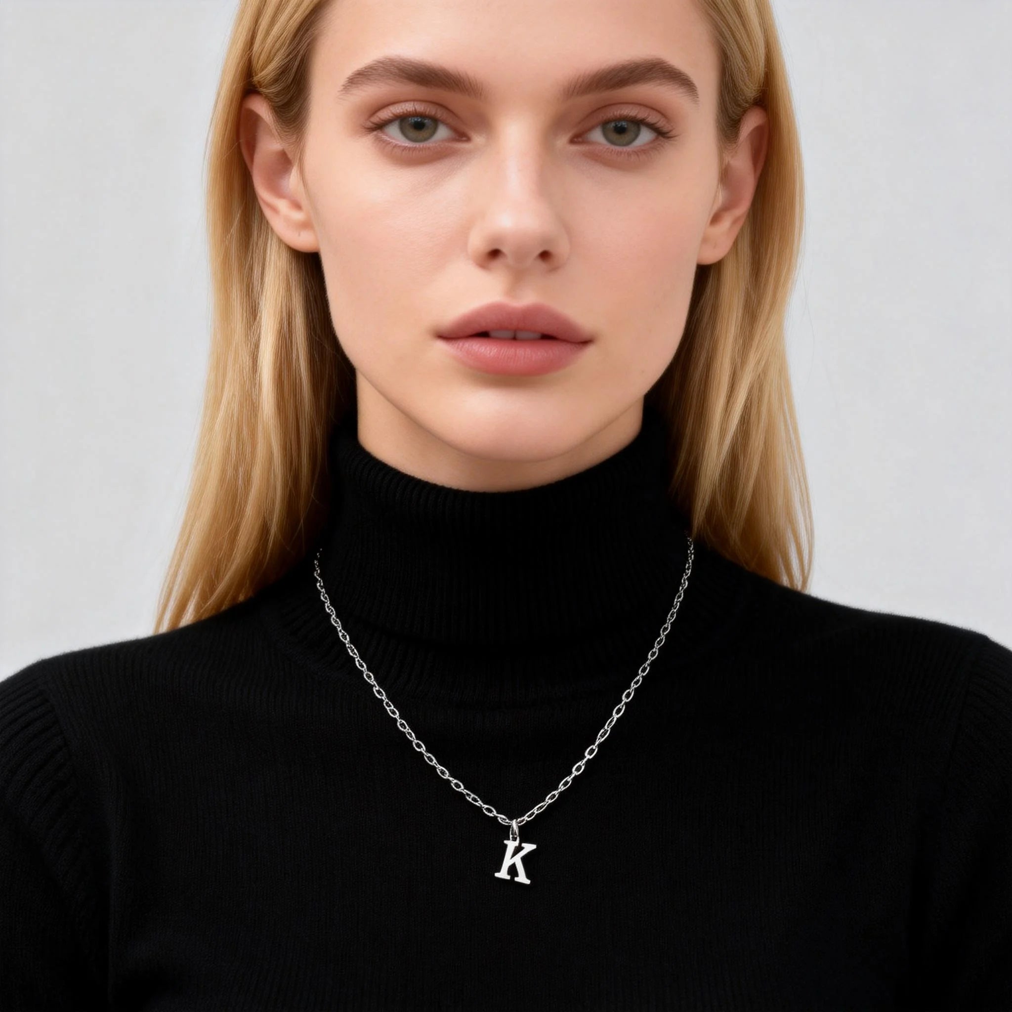 26 Letters A-Z Initial Pendant Necklaces for Women,Alphabet Pendant Rolo Chain Neckla alternate view