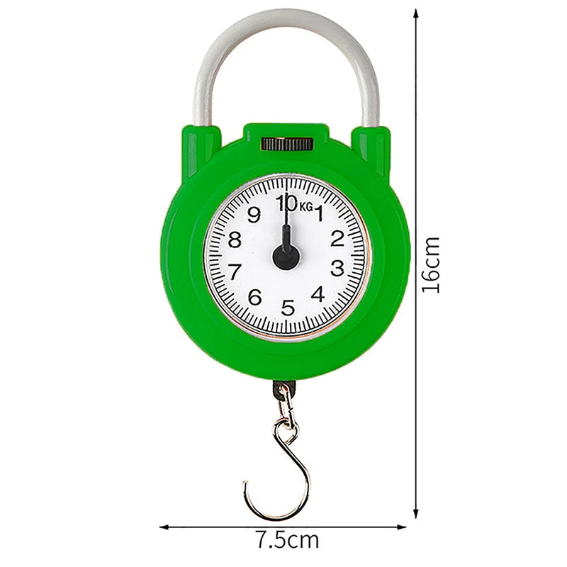 Portable 10kg Hanging Mechanical Scale | Luggage & Kitchen Weight Tool detail view