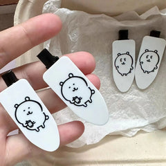 Cute Heart Bear Duckbill Hair Clip | Seamless Bangs Clip for Girls close-up view