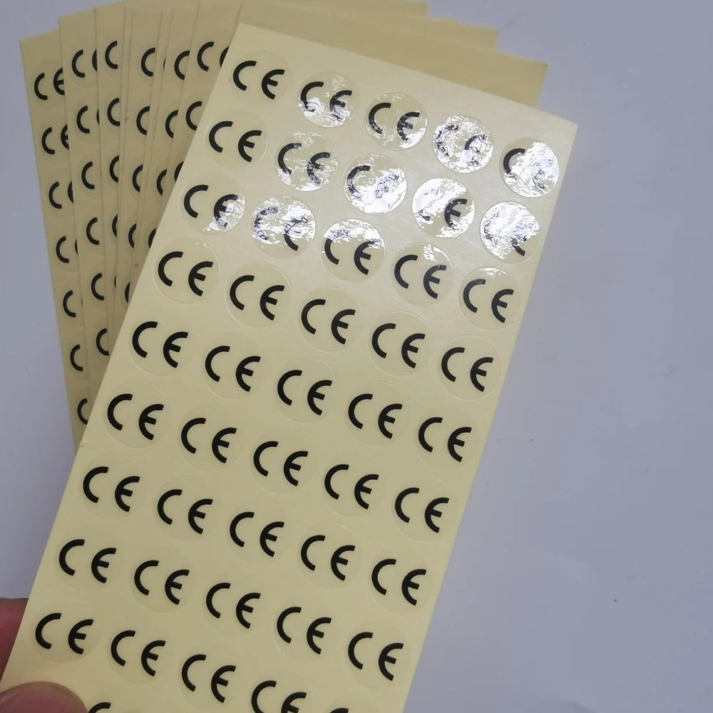 1cm Round CE Sticker | White, Silver, Holographic, Clear Base Circle Label 500pcs alternate view