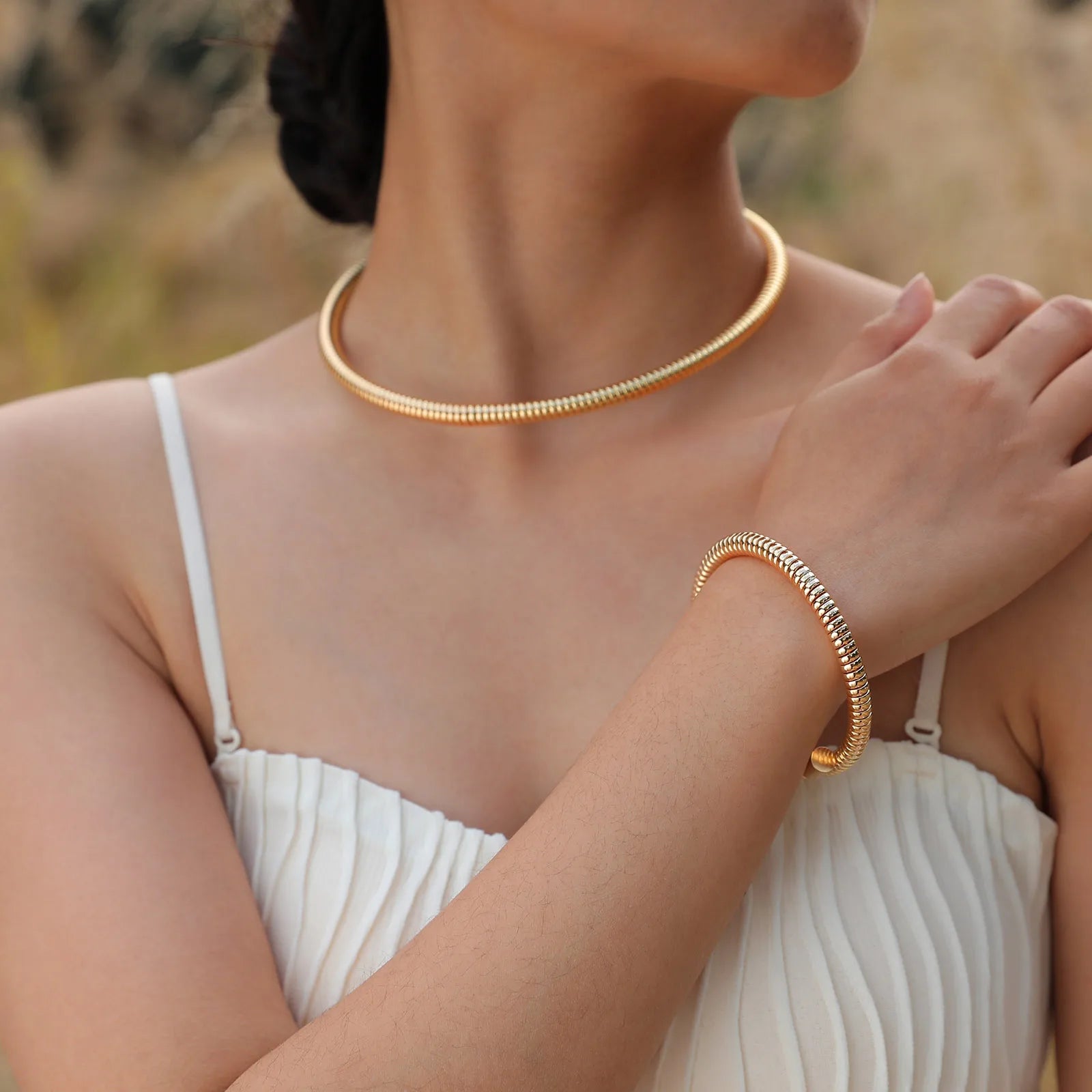 Vnox Cool Exaggerated Snake Bone Choker Necklaces for Women Lady, New Trendy Hip Hop alternate view