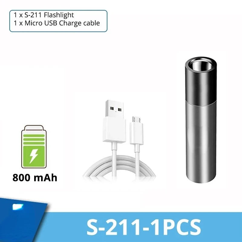 USB Rechargeable LED Flashlight | 1200mAh Waterproof Zoomable Camping Light alternate view