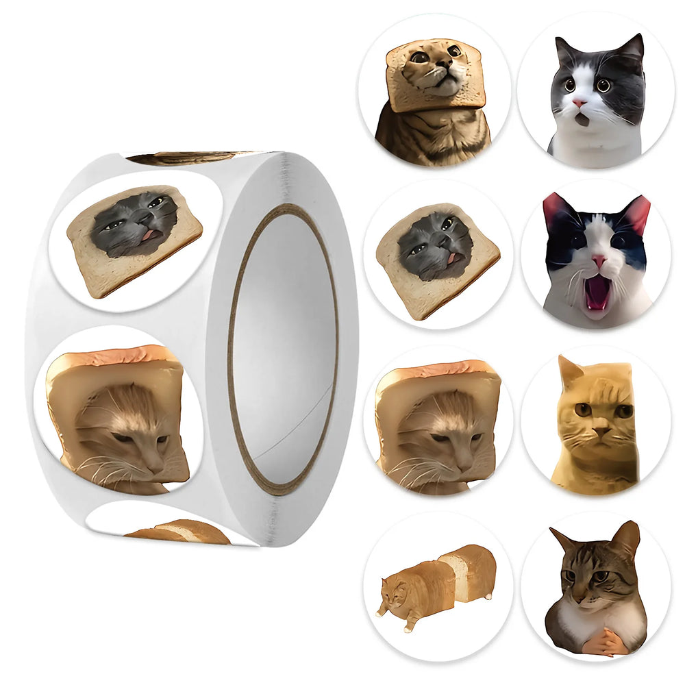 Funny Cat Meme Stickers for Kids | 100 or 500 Pack Teacher Reward Stickers alternate view
