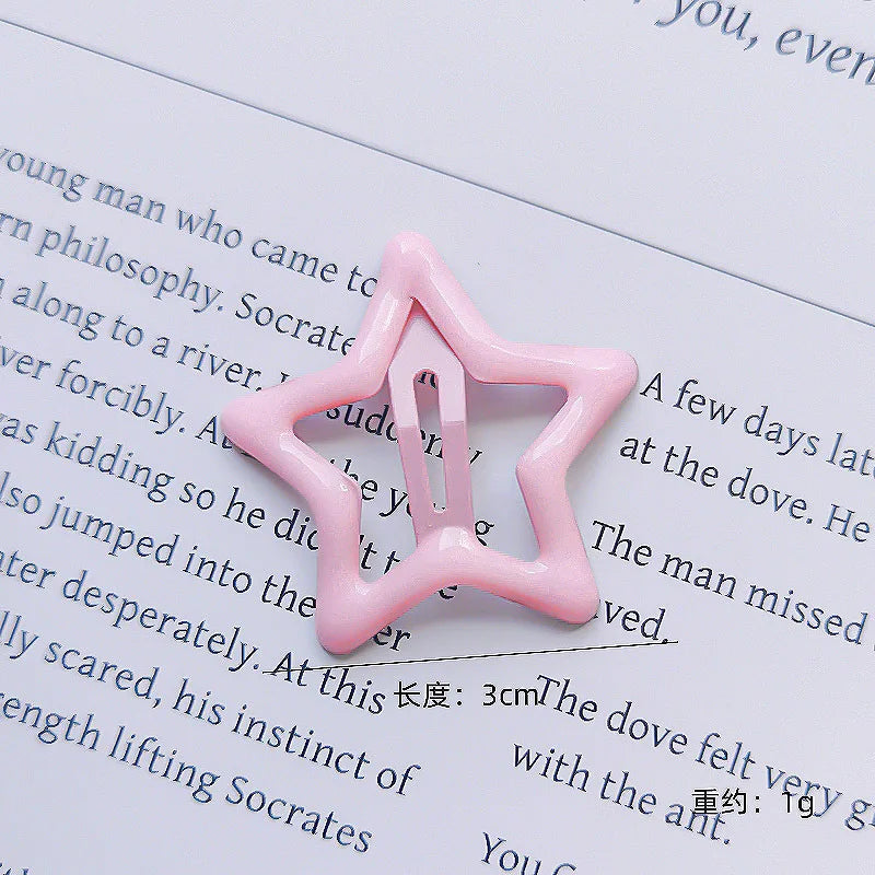 10pcs Colorful Star BB Hair Clips Girls Y2K Cute Star Barrettes Women Simple Metal Sn alternate view