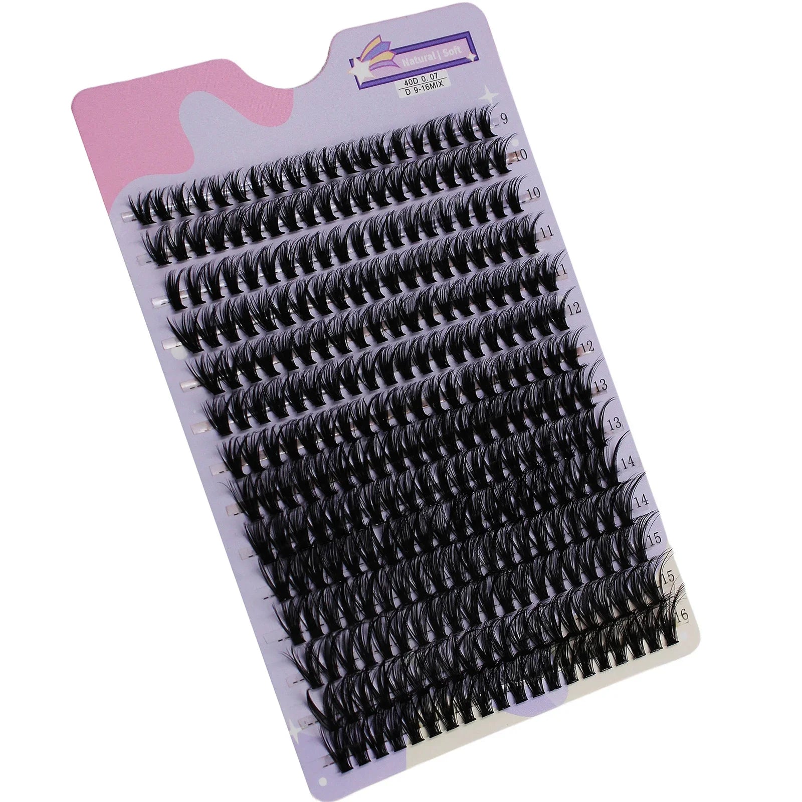14 Rows 280 Clusters 40D Mix 9-16mm Cluster Lashes Extension | Natural Thick Strip La alternate view