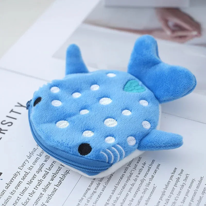 Cute Animal Plush Coin Purse | Zipper Change Purse with Keychain Mini Wallet additional angle