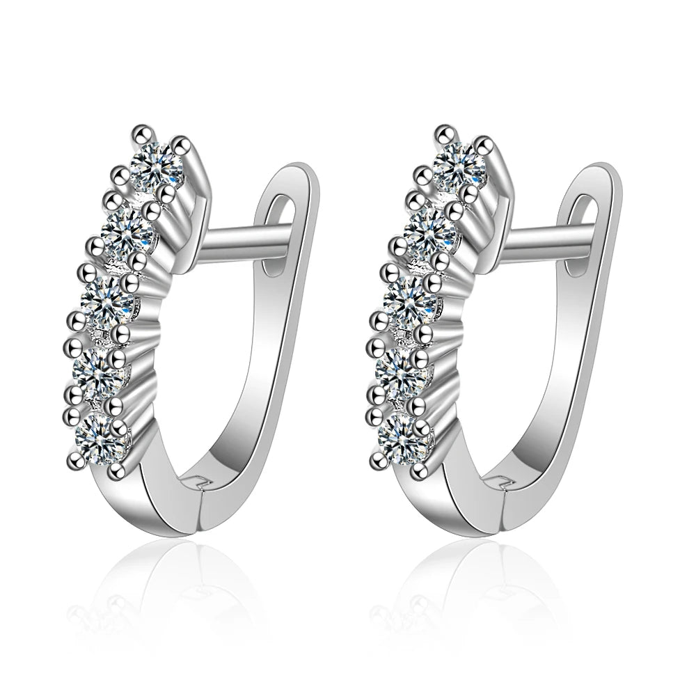 Luxury 0.5ct Moissanite Wedding Earrings for Women Gift Lab Diamond 925 Sterling Silv alternate view