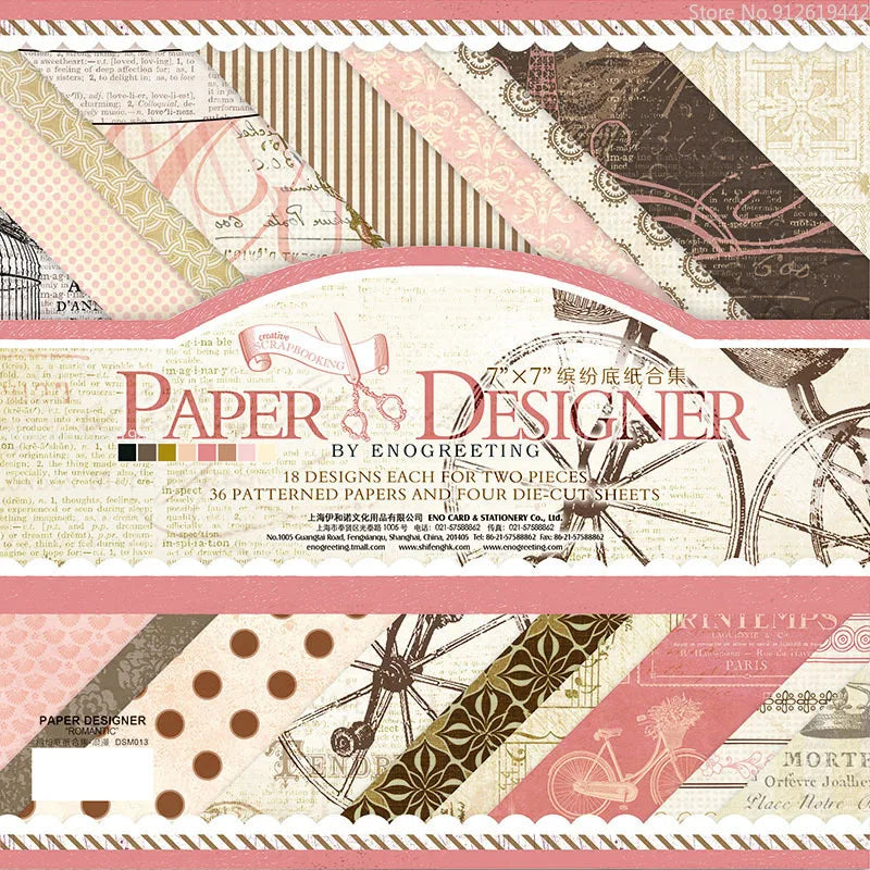 7 Inch Vintage Scrapbook Paper Set | 40 Sheets Retro Cardstock for DIY Crafts lifestyle view