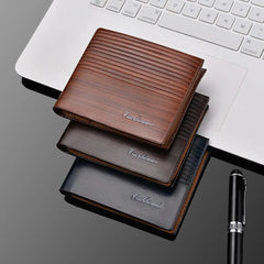 Men's Slim PU Leather Wallet | Business Card Holder with Multiple Slots