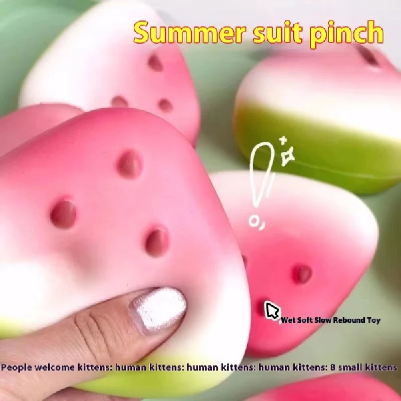 Squishy Watermelon Fidget Toy Anti-Stress Slow Rising Fruit Pinch Squeeze Stress Reli lifestyle view