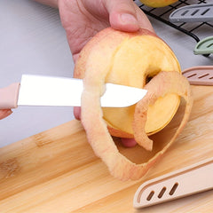 Candy-Colored Portable Fruit Peeler Knife | Stainless Steel Kitchen Gadget close-up view