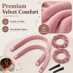 6Pcs Heatless Curling Rod Set No Heat Hair Curler Overnight Wave Maker Scrunchies Hair Clips Lazy Cu