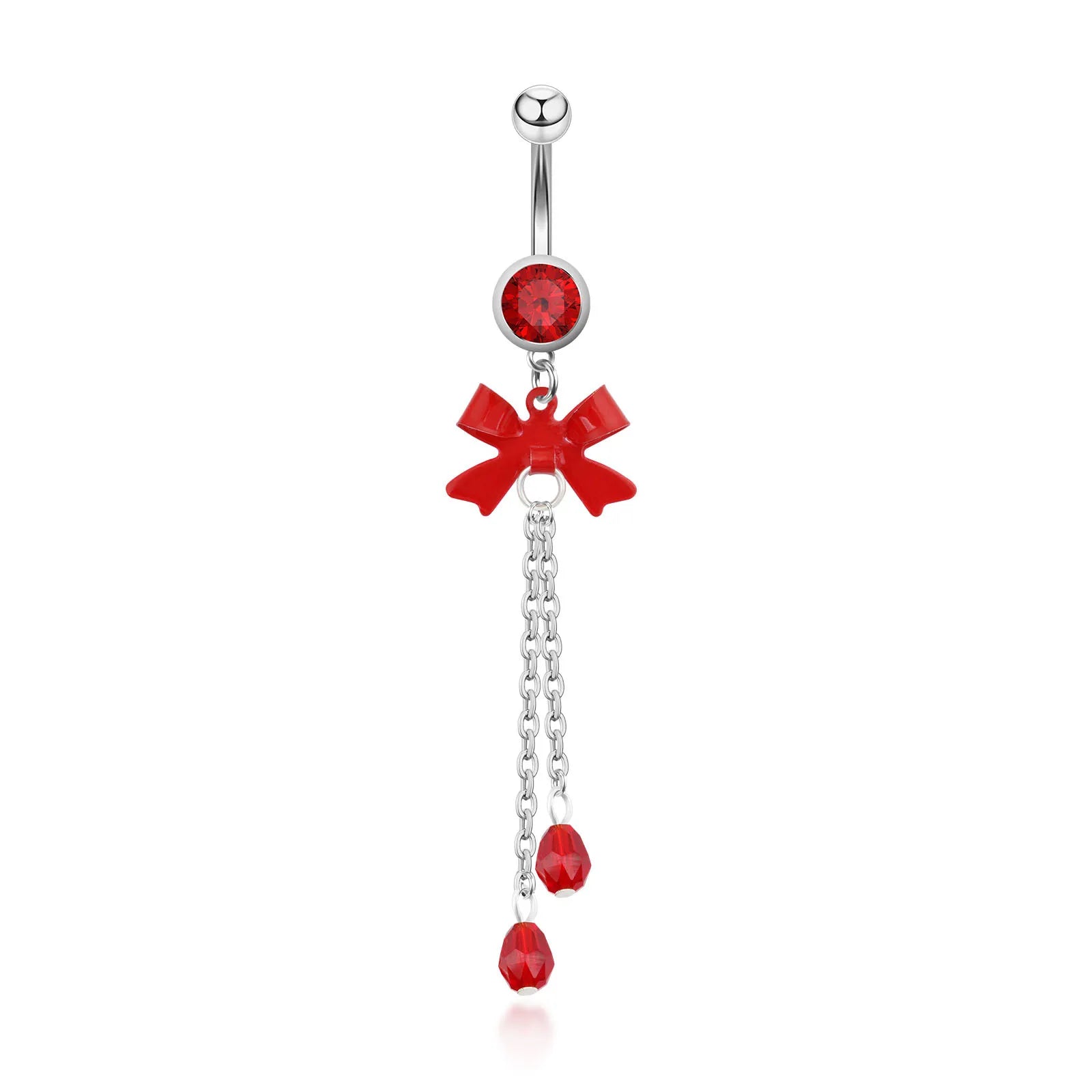 2024 New Belly Button Ring - Creative Butterfly Chain Crystal Navel Piercing Jewelry, St detail view