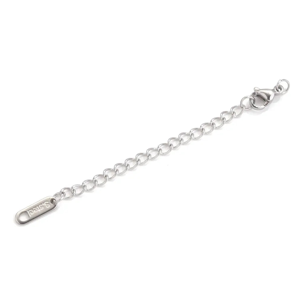 10pcs Stainless Steel Extension Extended Tail Chains With Lobster Clasps For Bracelet Ne detail view