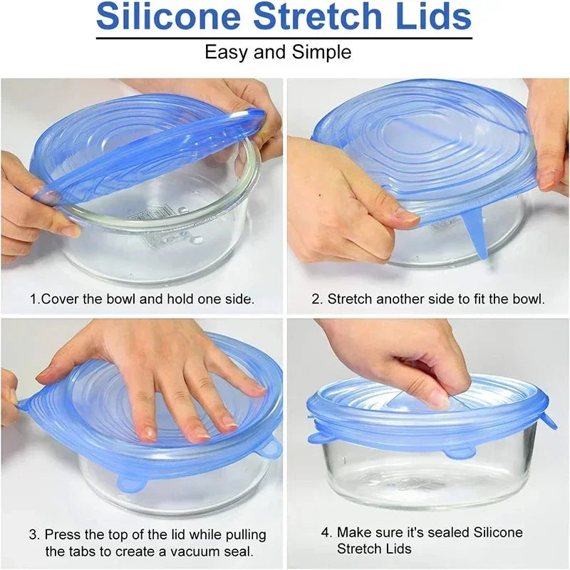 Silicone Stretch Lid Kitchen Accessories Can Be Reused Food Cover Plastic Wrap Cover F close-up view