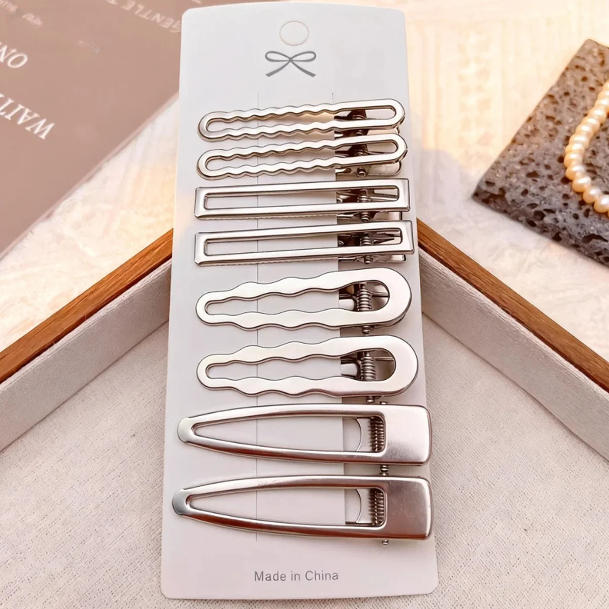 Silver Metal Hair Clips Y2K Duckbill Hairpin