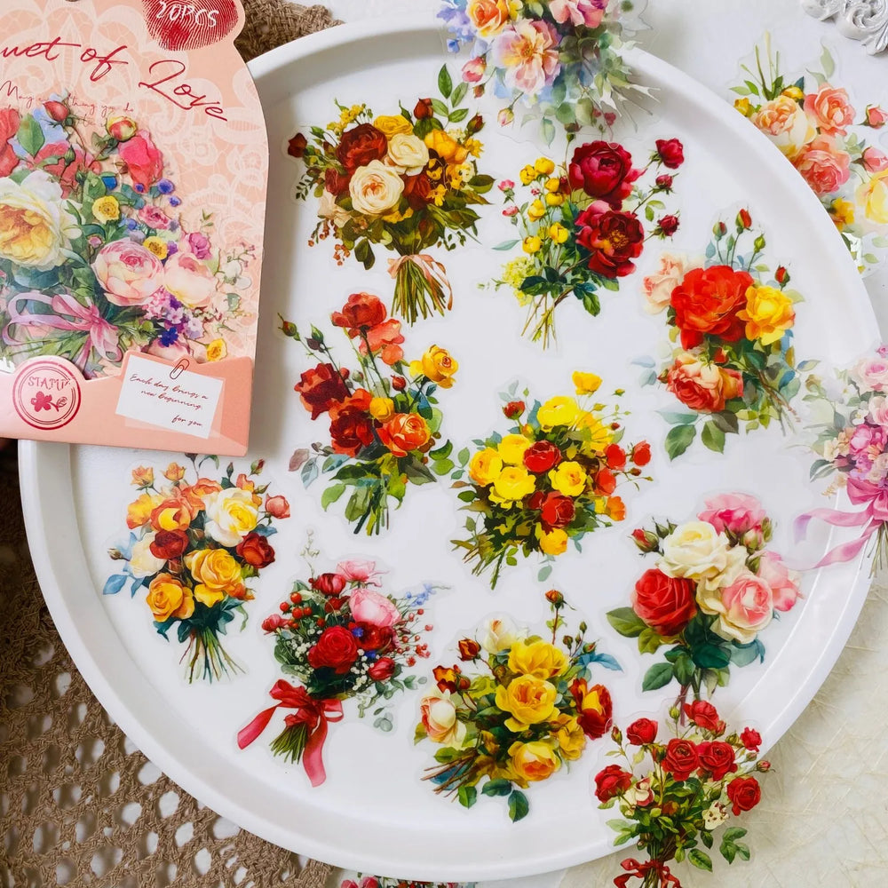 Vintage Floral PET Sticker Pack | 20 Transparent Decals for Junk Journaling alternate view