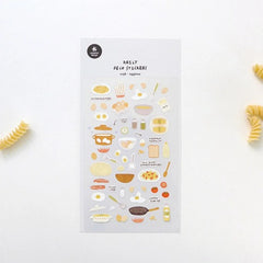 Eggtime Breakfast Sticker Set | Korean Aesthetic Paper Stickers for Scrapbooking and D close-up view