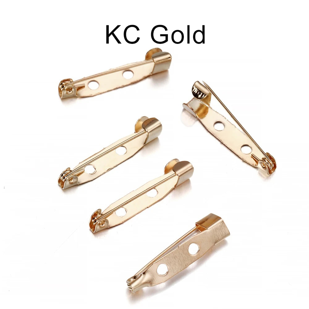 50pcs 15/20/25/30/35/40mm Brooch Clip Base Pins Brooch Pin Base Brooch Settings Blank Base For DIY Jewelry Making Supplies