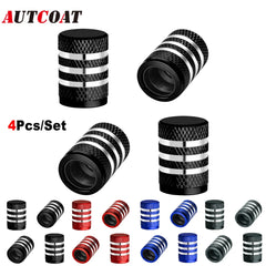 4PCS Aluminum Alloy Tire Valve Stem Caps with Plastic Liner