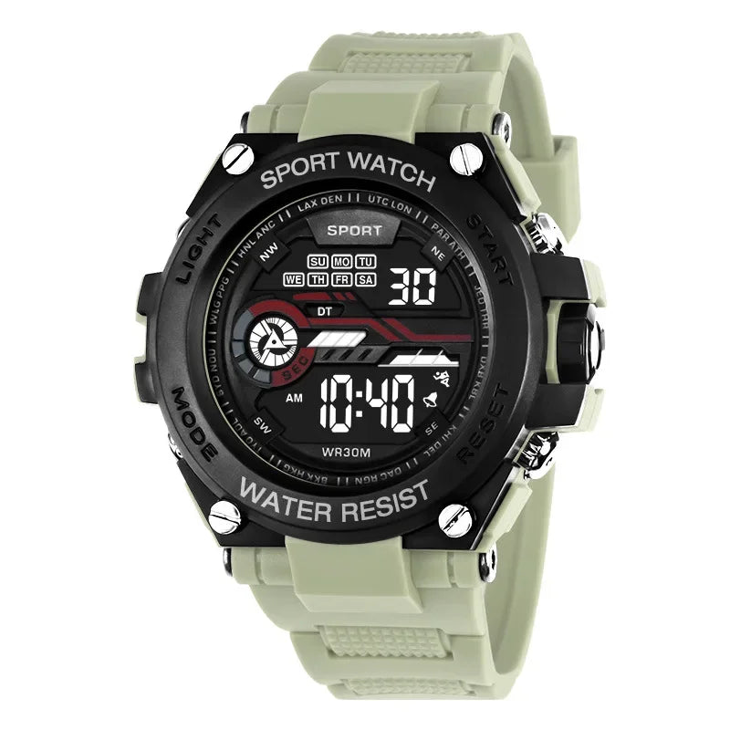 YIKAZE Men's Sports Watch Waterproof Man Sport Watches Multifuction LED Digital Milit alternate view