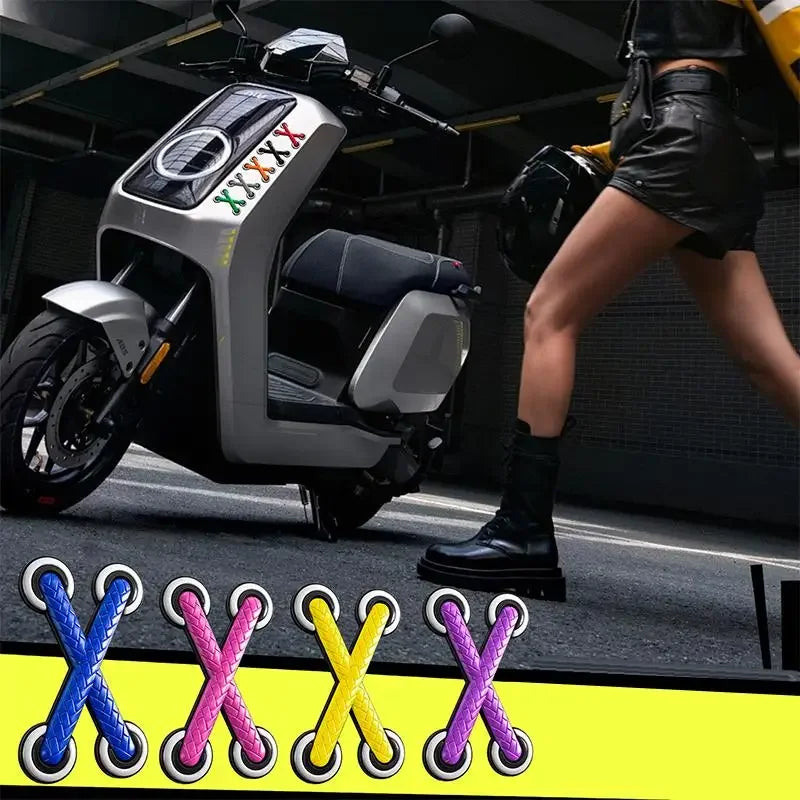 Funny Cross Shoelace Vinyl Decal Sticker for Cars, Motorcycles, Trucks, Helmets
