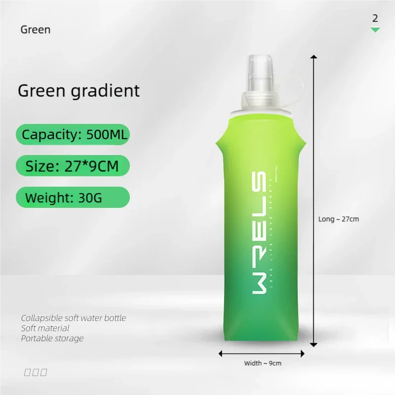 Sport Water Bottle TPU Folding Soft Flask Drink Portable Water Bottle High Flow Runni alternate view