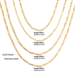 ASONSTEEL Stainless Steel Cuban Link Chain Necklace | Gold Unisex Trendy Jewelry close-up view