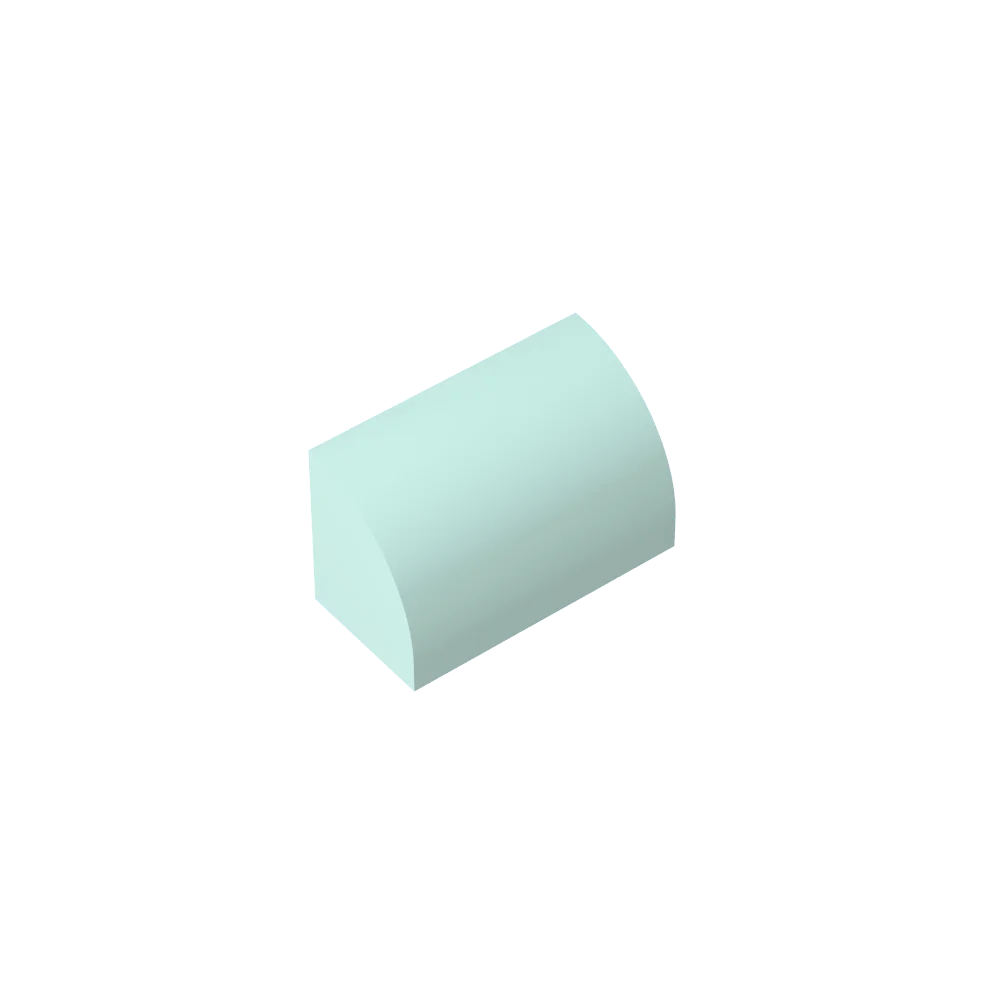 Gobricks GDS-M063 Curved Brick 1 x 2 x 1 No Studs | Compatible Building Block additional angle