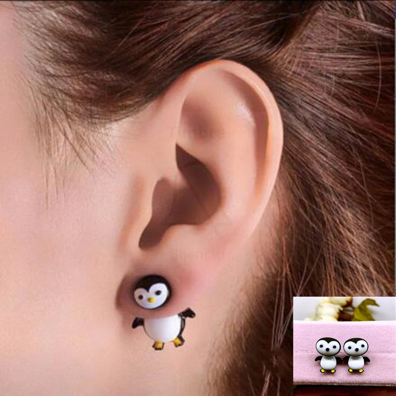 New Fashion Cute Animal Female Creative Handmade Earrings Polymer Clay Dinosaur Dog additional angle