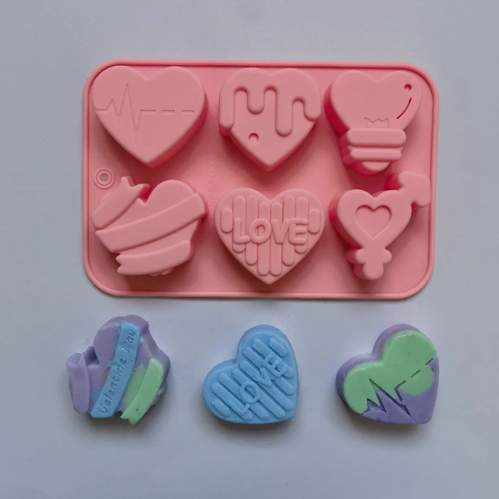 55 Piece Small Heart Shaped Silicone Cake Mold | Heart Chocolate Pastry Molds for DIY alternate view