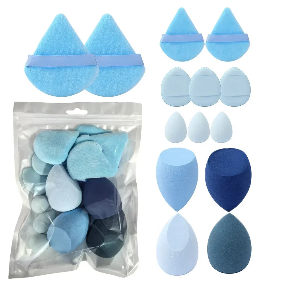 14PCS Makeup Sponge Set | Foundation Blender & Powder Puff Kit close-up view