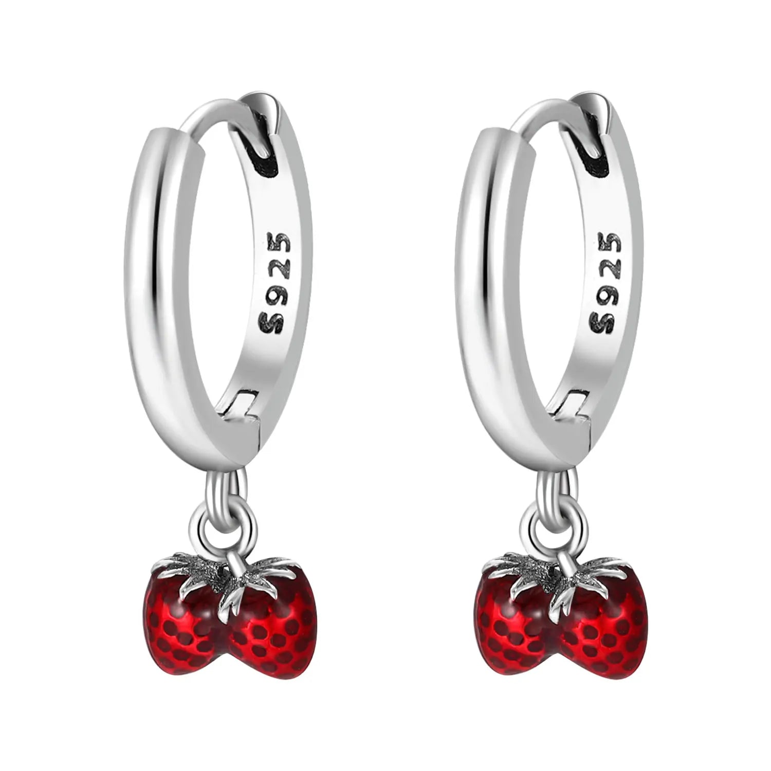 925 Sterling Silver Cherry Butterfly Shining Zircon Stud Earrings | Women's Holiday Char detail view