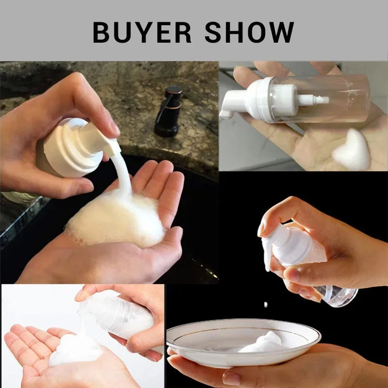 1/2pcs Foam Dispenser Pump Bottles 30/60ml Small Plastic Mini Empty Soap Refillable additional angle
