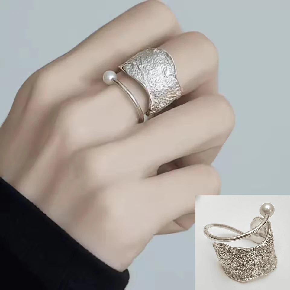 VENTFILLE 925 Sterling Silver Irregular Ring for Women Geometry Versatile Minimalism Acc detail view