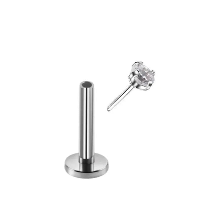 1pc 20G-16G Stainless Steel Monroe Lip Stud Ring, Tragus Helix Conch Cartilage Earrin alternate view