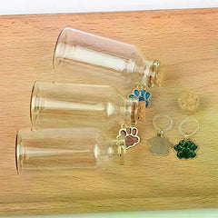 Pet Fur Memorial Glass Bottle Cat Whiskers Storage Bottle With Cork Stopper For Storing Dog Cat Hair