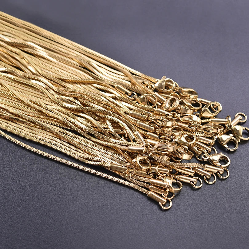 Wholesale 45/50/60/70cm Snake Long Chain Necklace Stainless Steel Necklaces For Wom additional angle