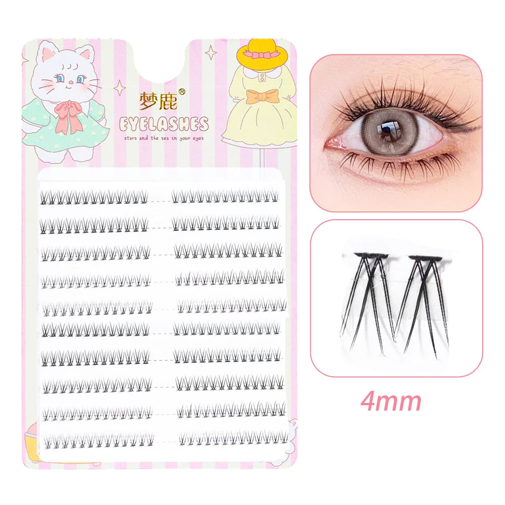 10 Rows 5-7mm Air Lower Eyelashes | Fairy Segmented Natural Under Lashes for Manga Ey alternate view