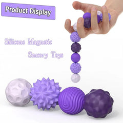 Magnetic Silicone Sensory Balls | Fidget Toy for Anxiety and ADHD Relief close-up view