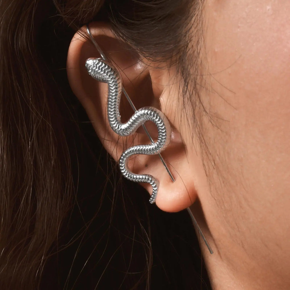 1 Piece Helix Hooks Earrings Ear Wrap Crawler Hook Earrings For Women, Snake Serpent alternate view