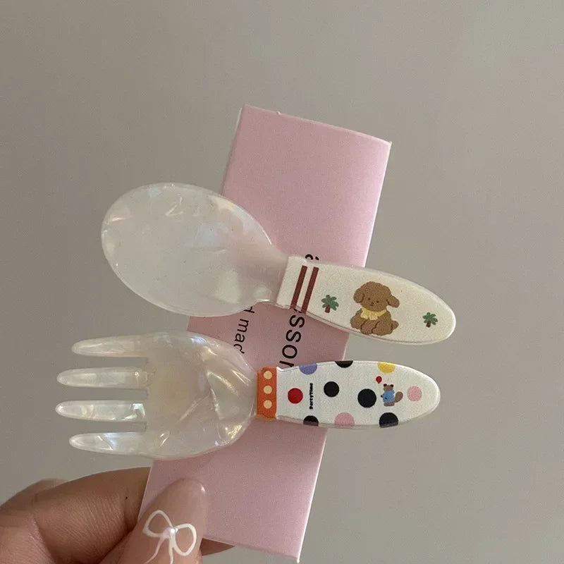 2pcs Candy Color Fruit Side Clips No Crease Seamless Acrylic Hairpins Barrettes Broken Hair Fixed Clips Girls Hair Accessories