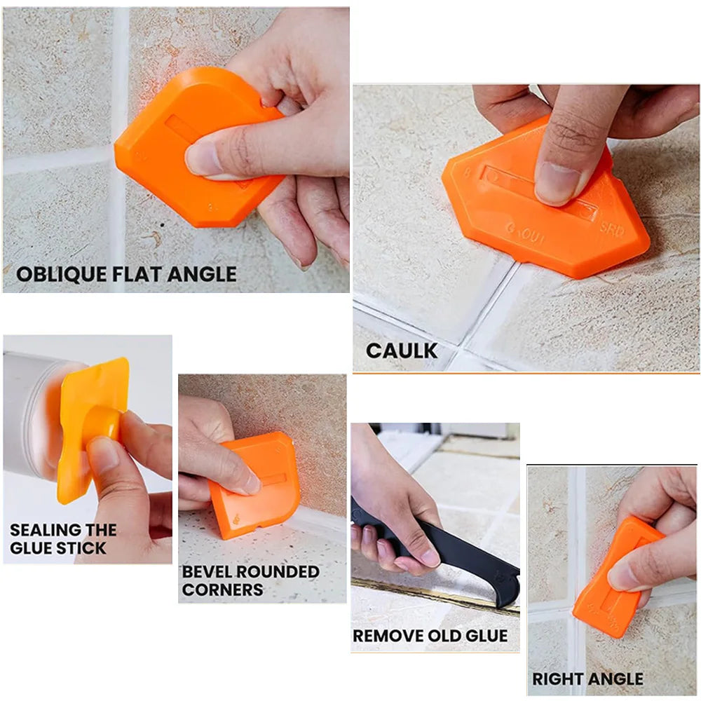 5in1 Silicone Scraper Squeegee Glue Remover Tool Kit | Multifunctional Caulking & Gro lifestyle view